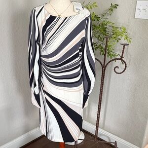 H&M Black and White Swirl Midi Dress